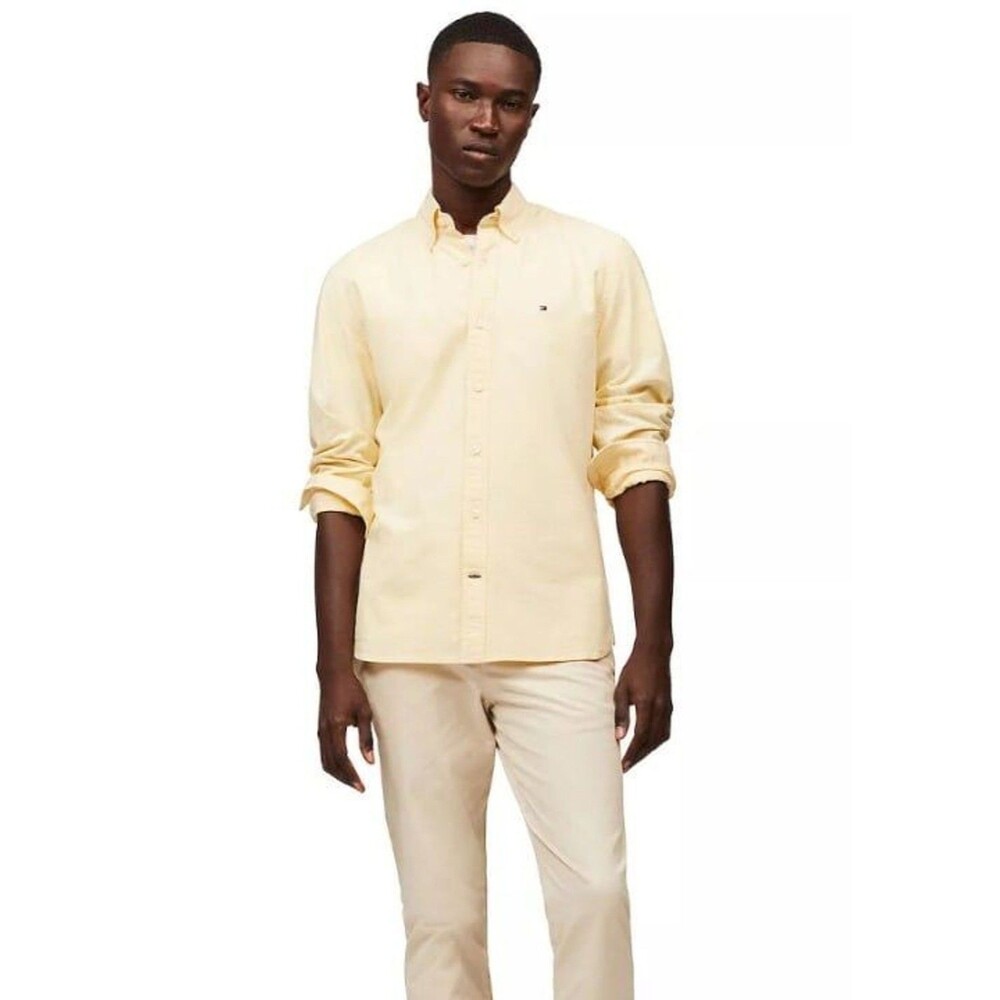 Tommy Hilfiger Custom Fit Oxford Shirt Mens XL 100% Cotton Yellow Corpcore
